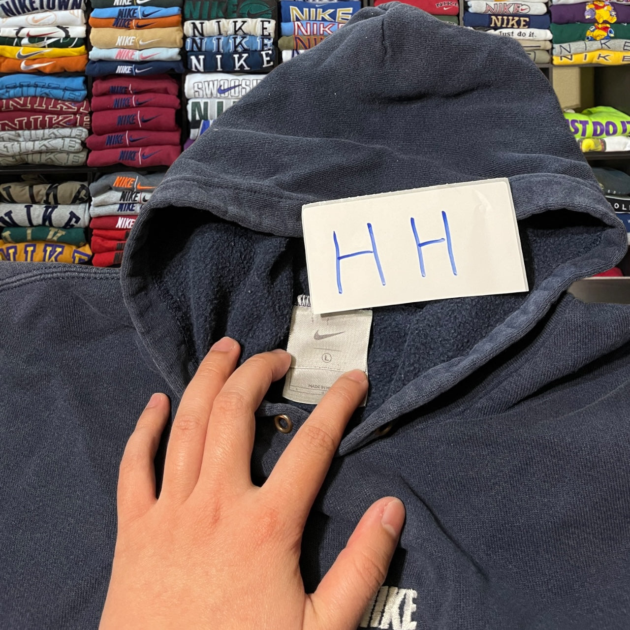 Y2K Nike spelled out center logo hoodie