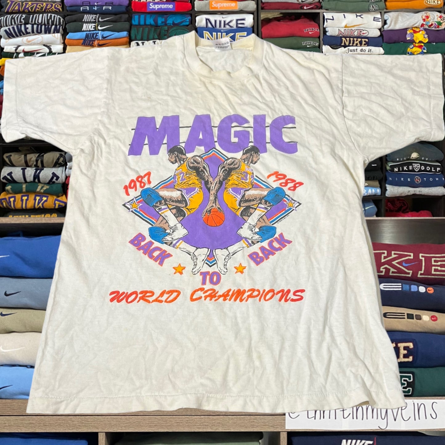 Vintage 1988 Magic Johnson t nba basketball shirt