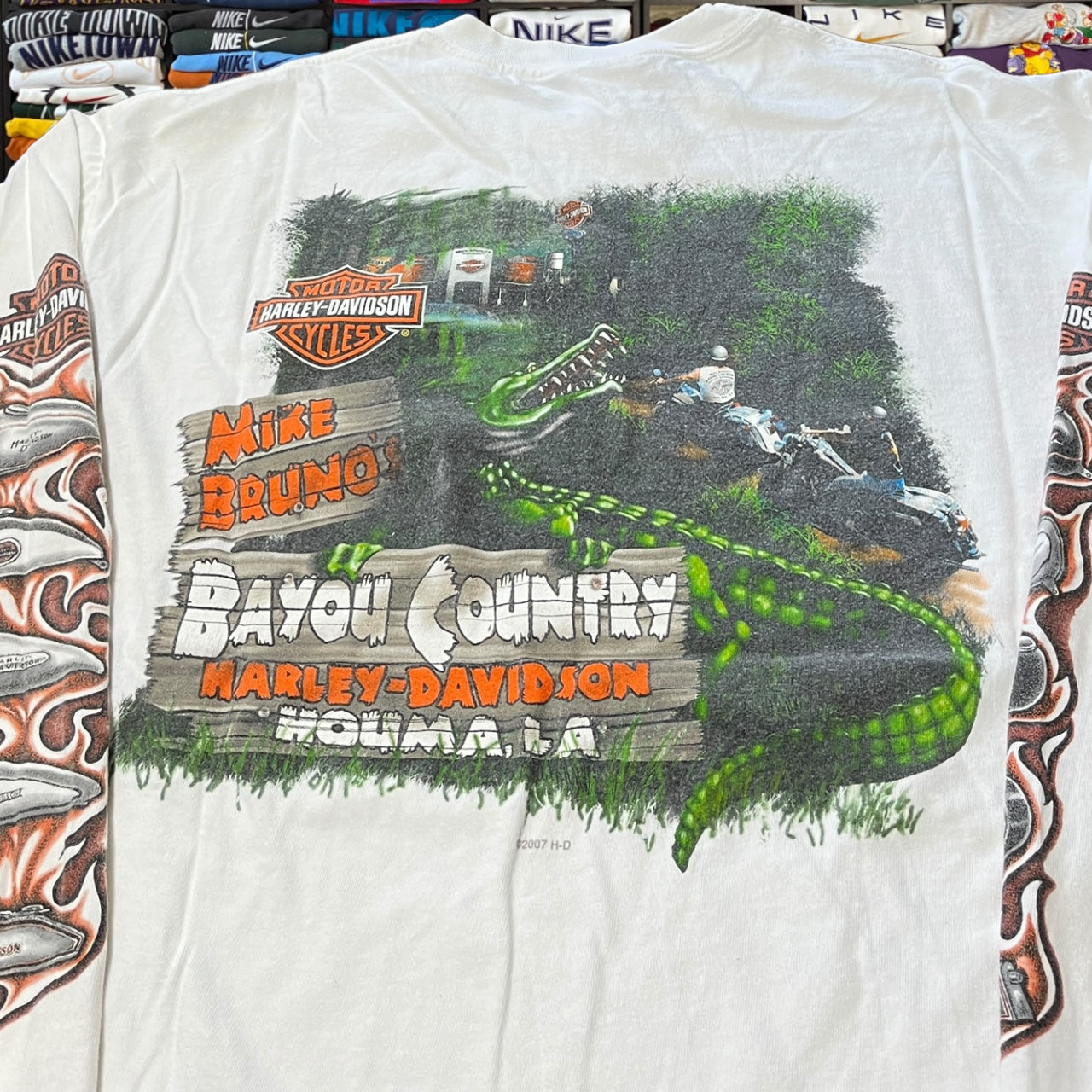 Vtg y2k Harley flame style motorcycle shirt