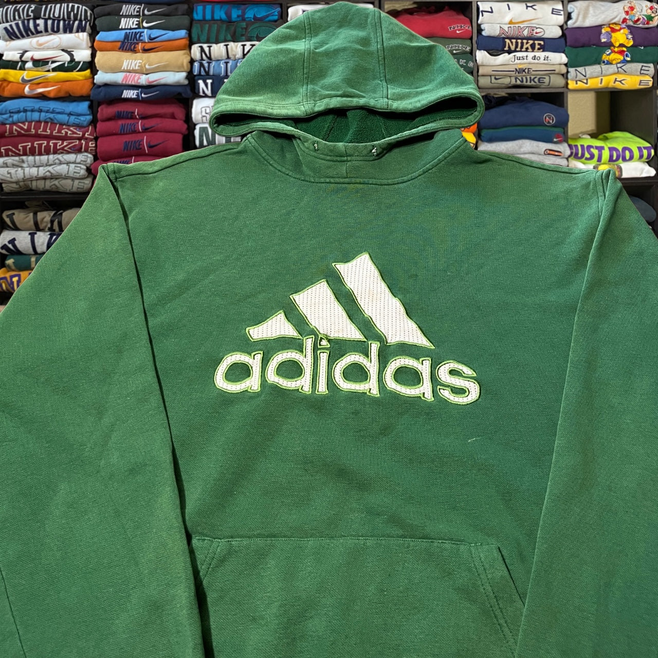 Y2K 2001 adidas green hoodie