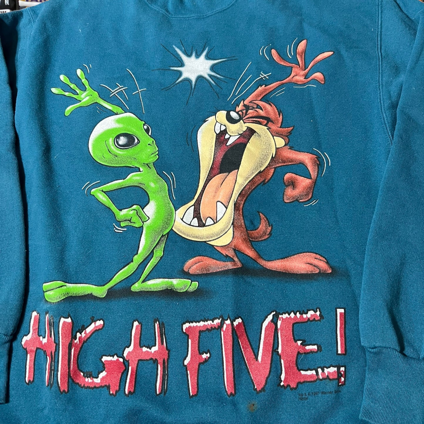 90s loony tunes taz alien sweater