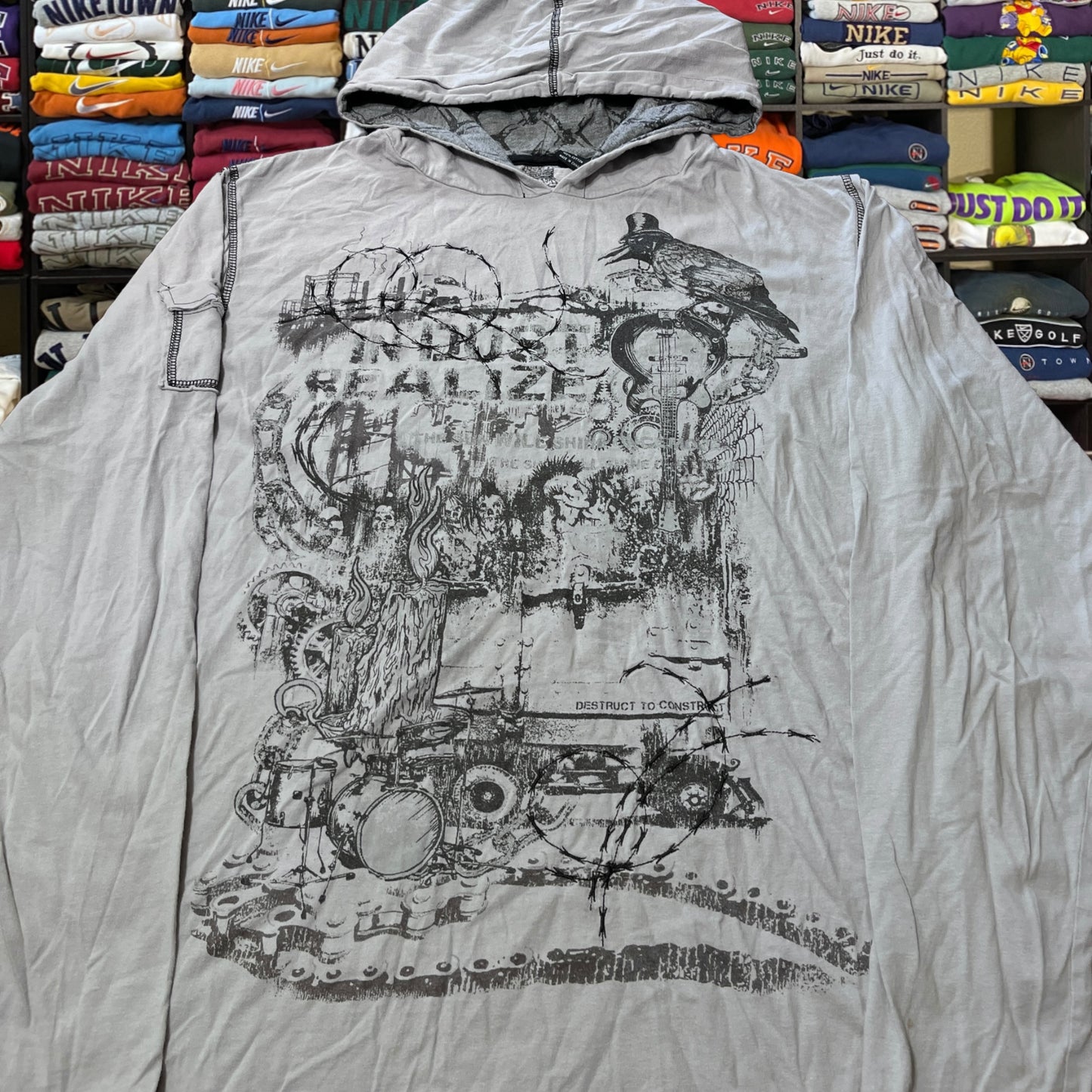 Y2K skater guitar hoodie grunge
