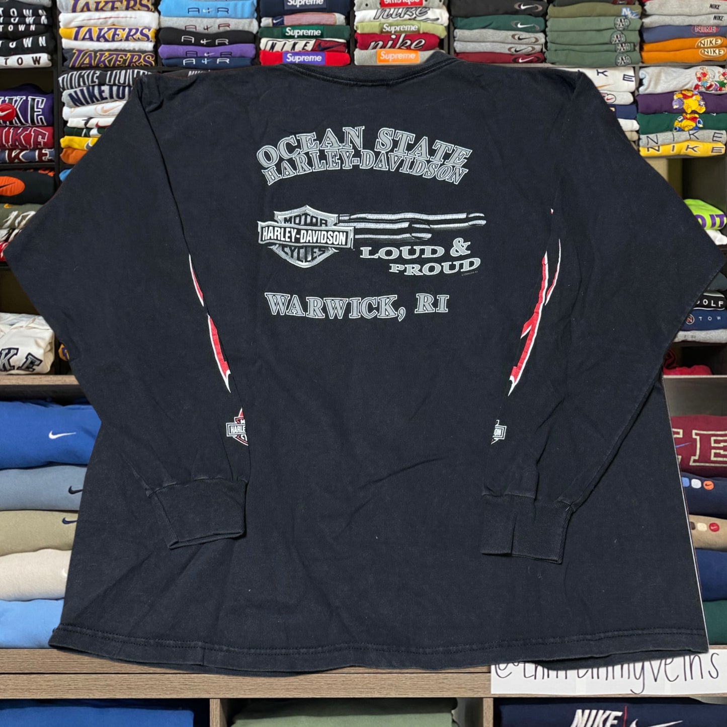 Y2K 2003 Harley Davidson flame shirt