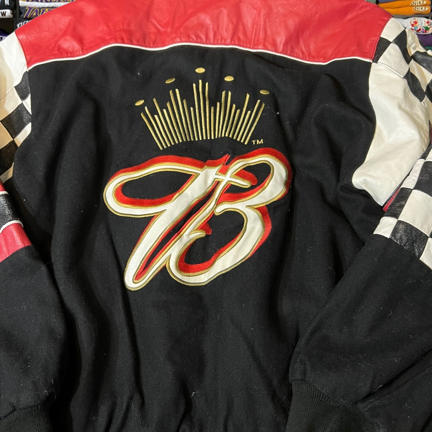 90s Budweiser nascar reversible leather jacket