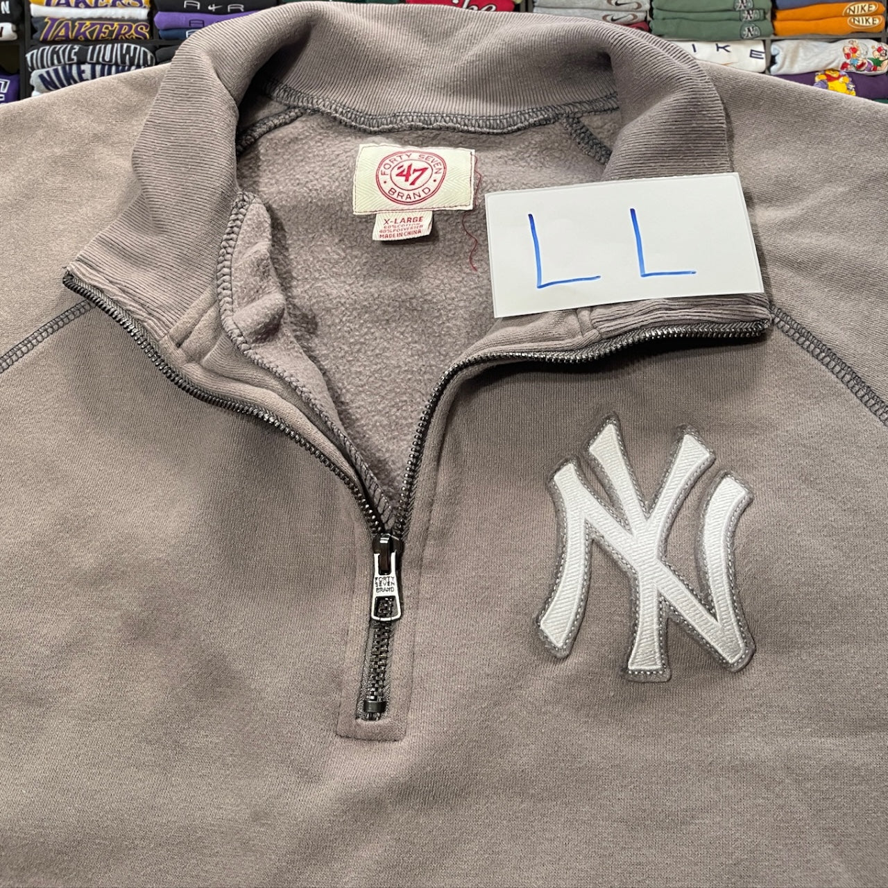 Y2K New York Yankees mlb baseball quarter zip sweater