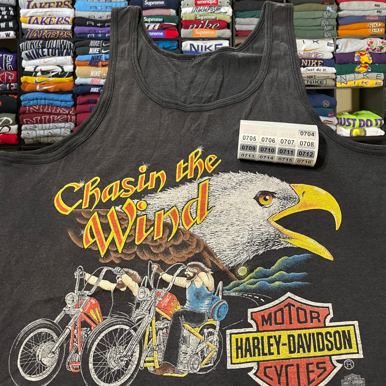 Vintage 90s 3d emblem Harley biker motorcycle style tank top shirt