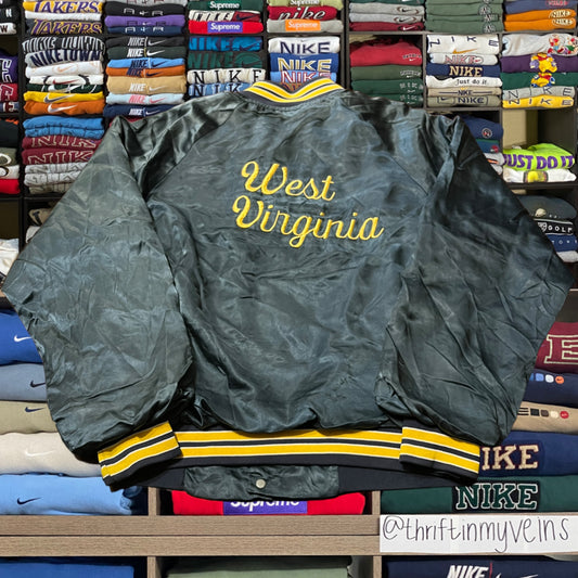 80s West Virginia university WVU satin jacket
