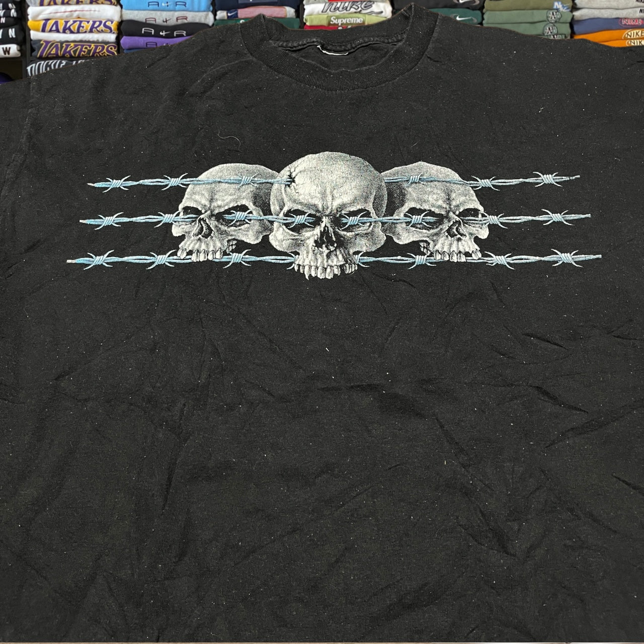Y2K skeleton skull grunge shirt