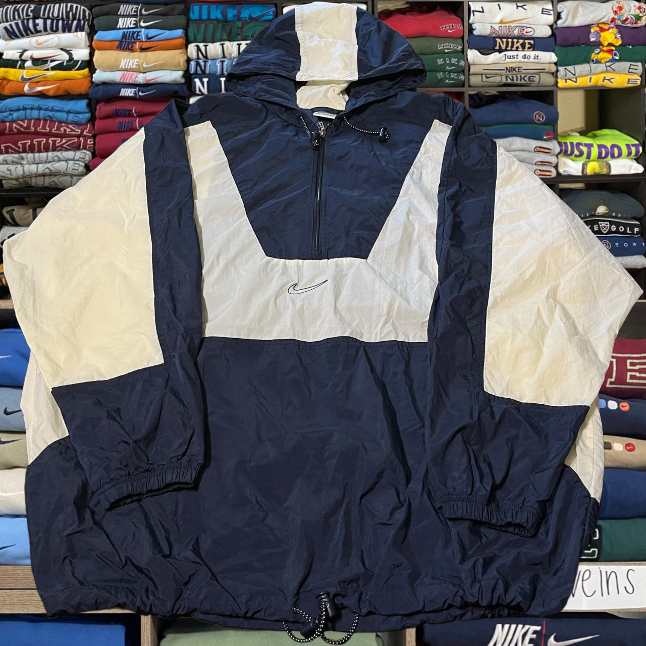 90s rare Vtg Nike spelled out anorak windbreaker