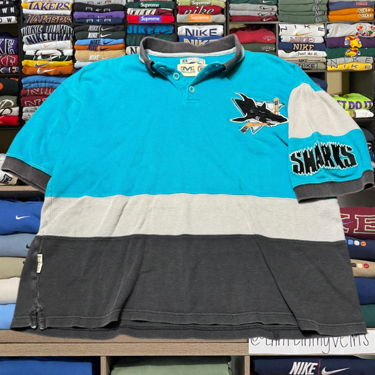 90s san jose sharks Embroidery logo (Large)