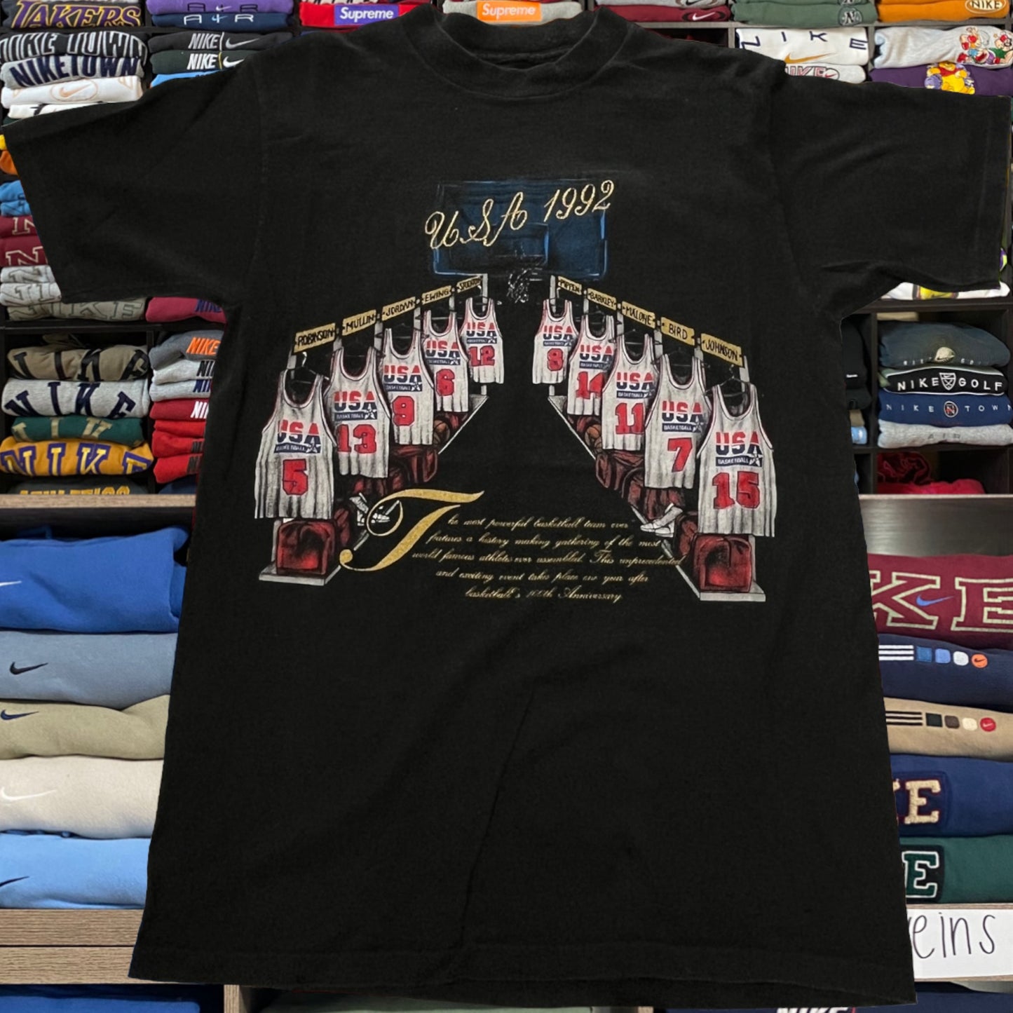 Vintage 1992 dream team roster shirt