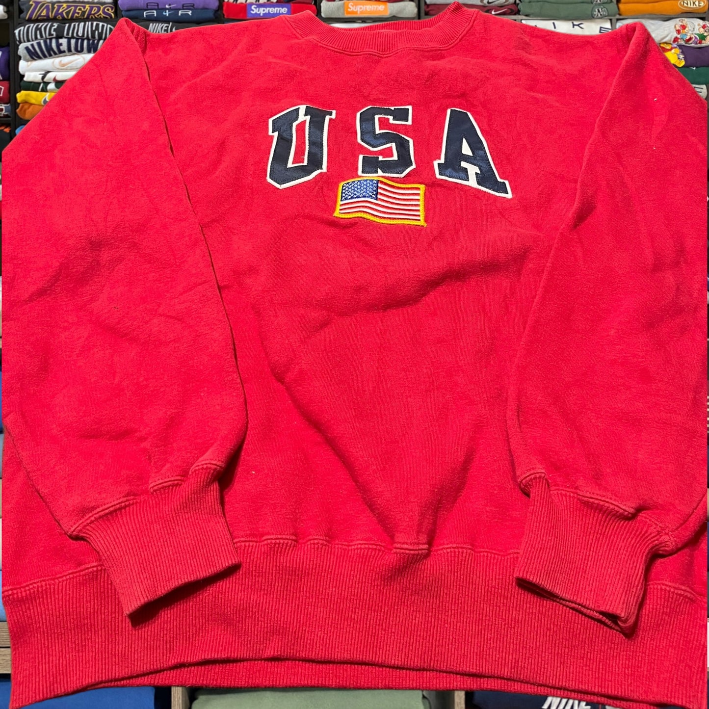 vintage 90s usa american flag sweater