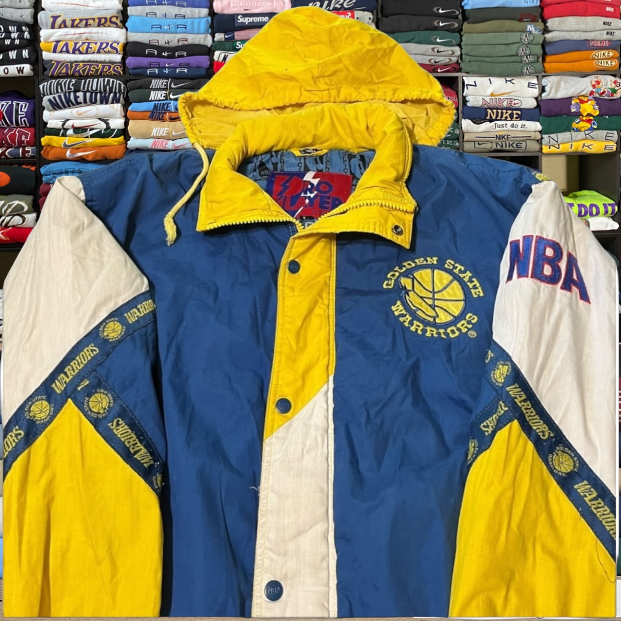 90s golden state warriors puffer jacket