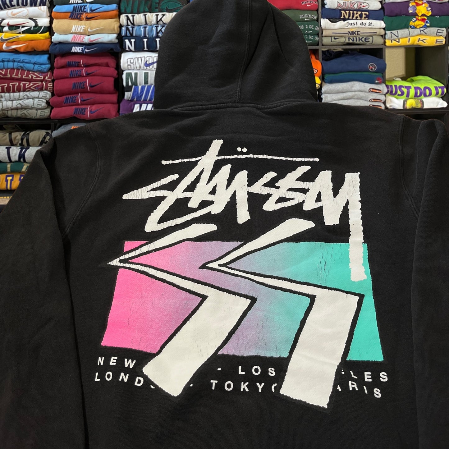 Y2K stussy black hoodie