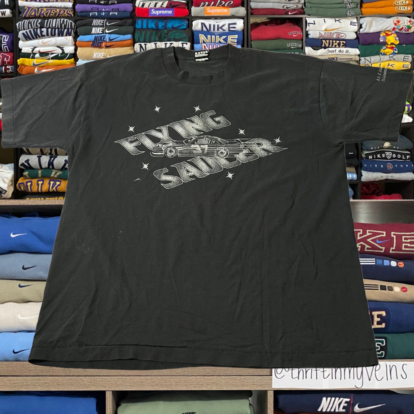 90s flying race car shirt
