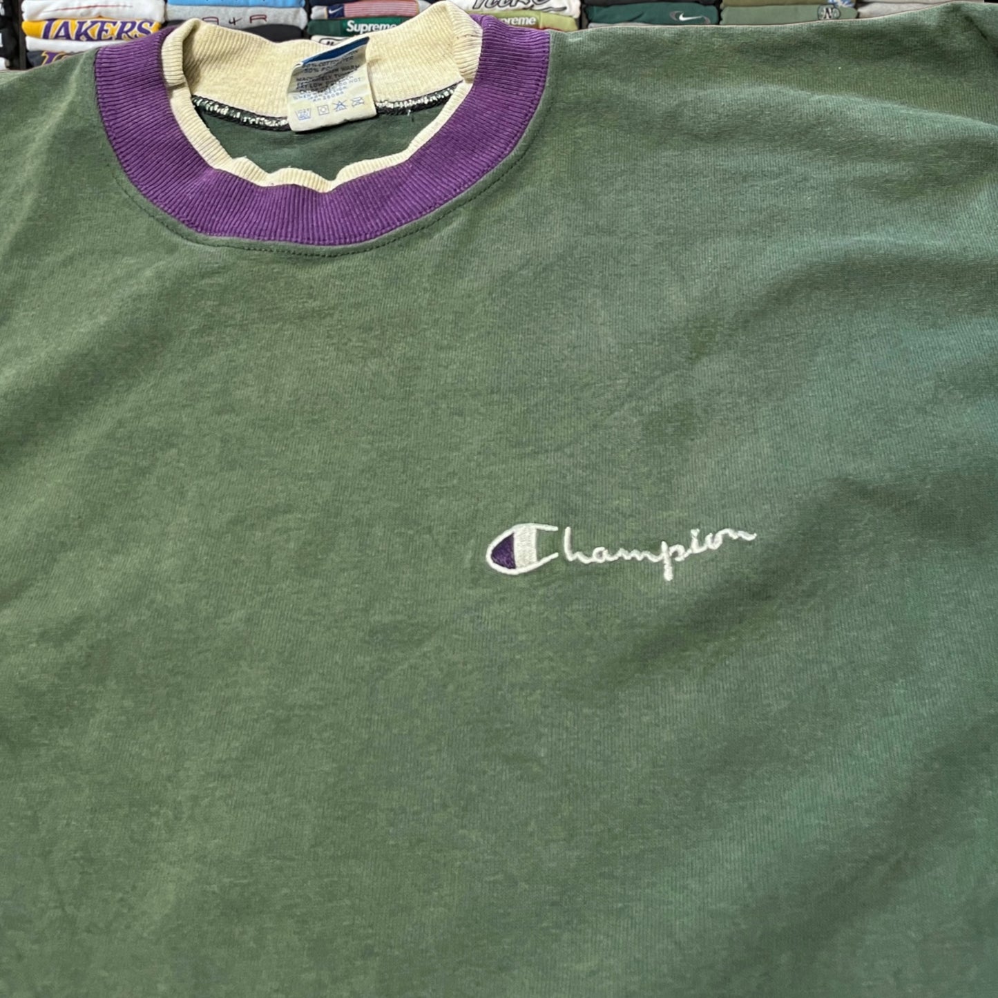 90s champion green sweater