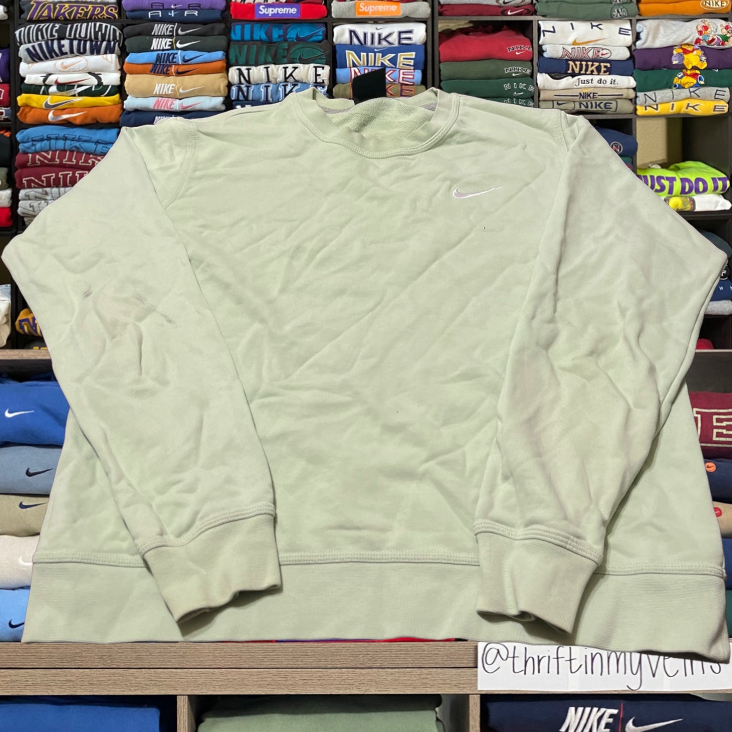 essentail nike honeydew color sweater