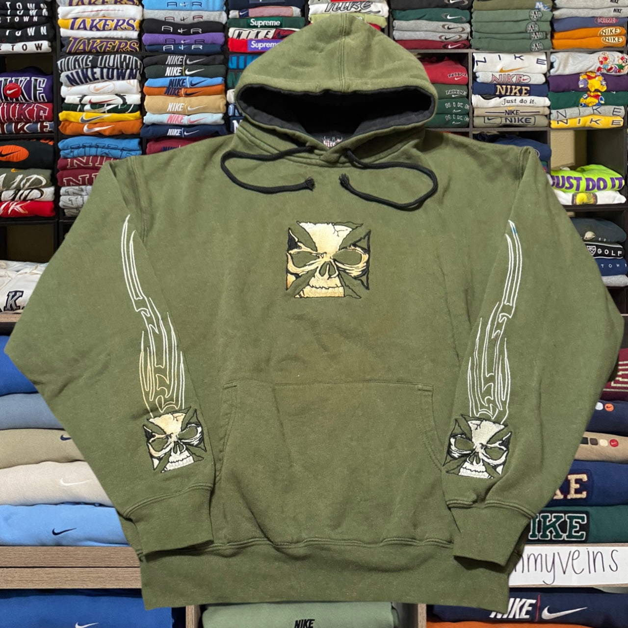 y2k skeleton grunge hoodie (Small)