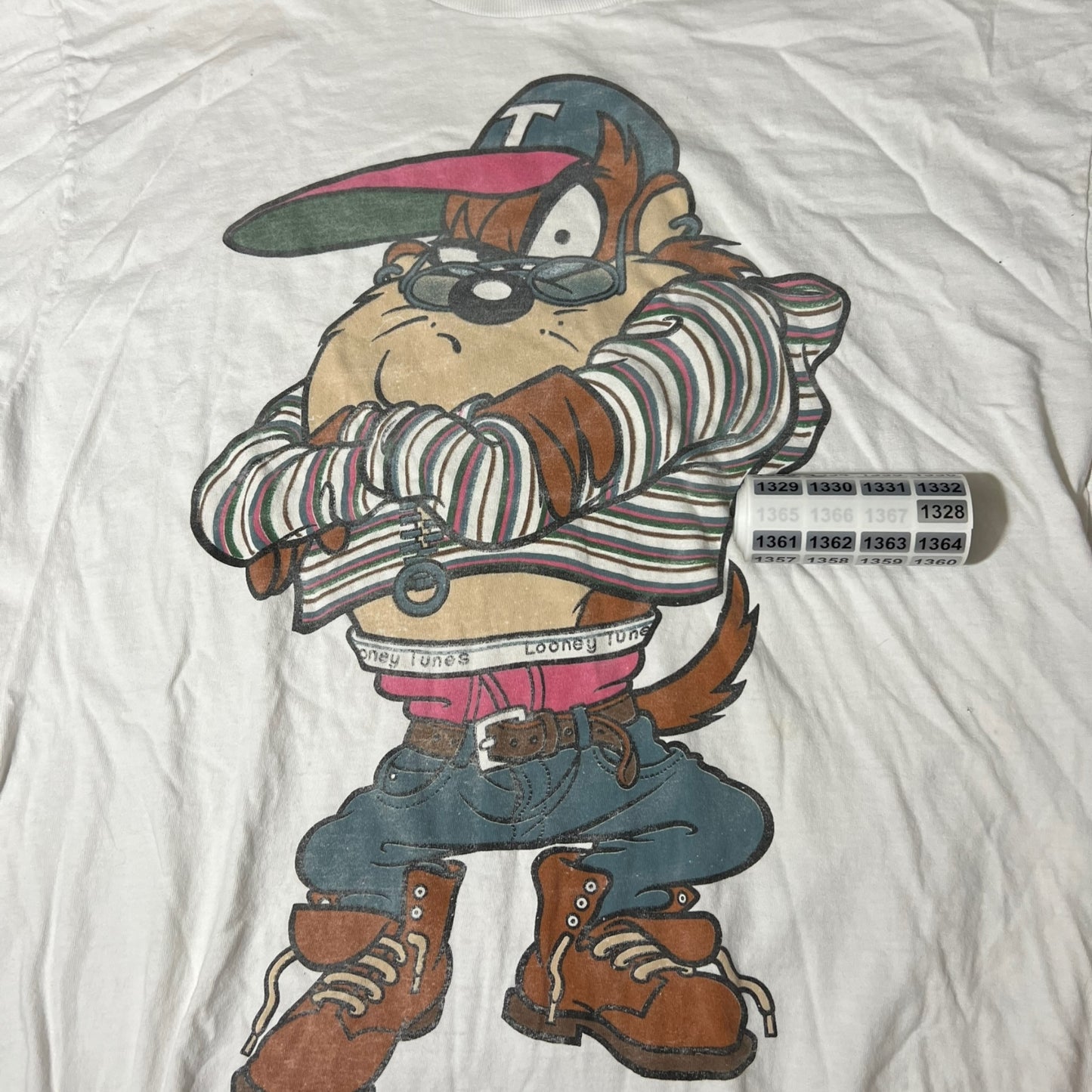 90s taz big print double sided shirt