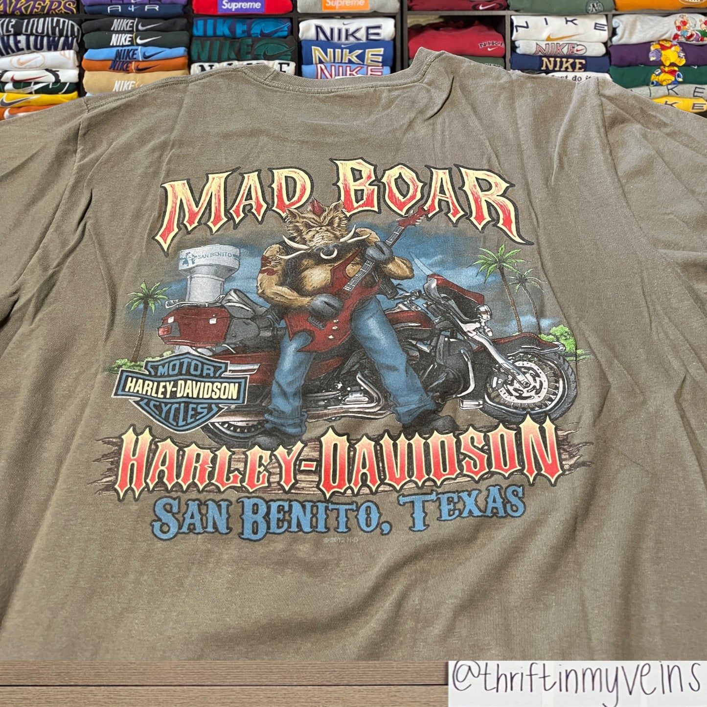 y2k harley davidson biker shirt (large)