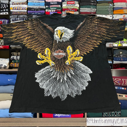 90s Harley Davidson all over print biker motorcycle shirt