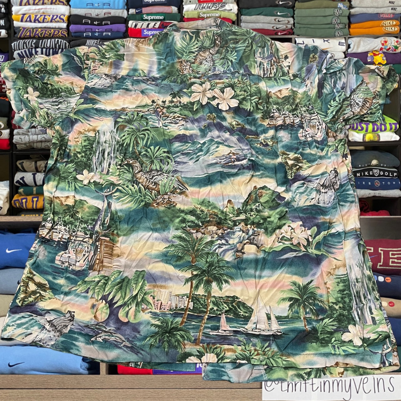 90s paradise Hawaiian button up shirt
