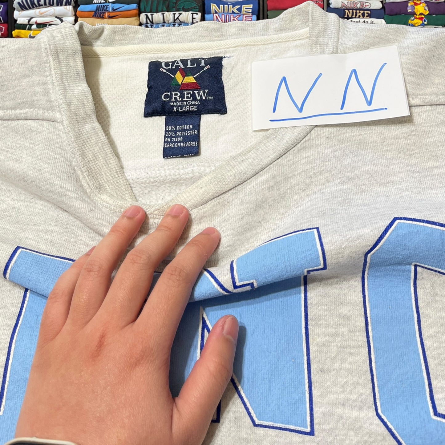 90s BIG PRINT UNC North Carolina university sweater