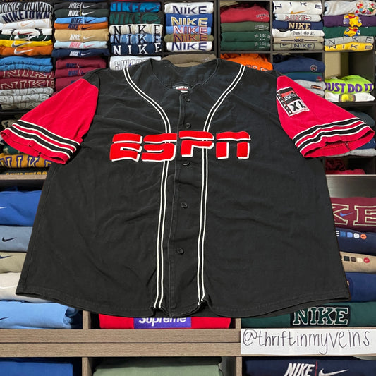 90s espn button up sweater
