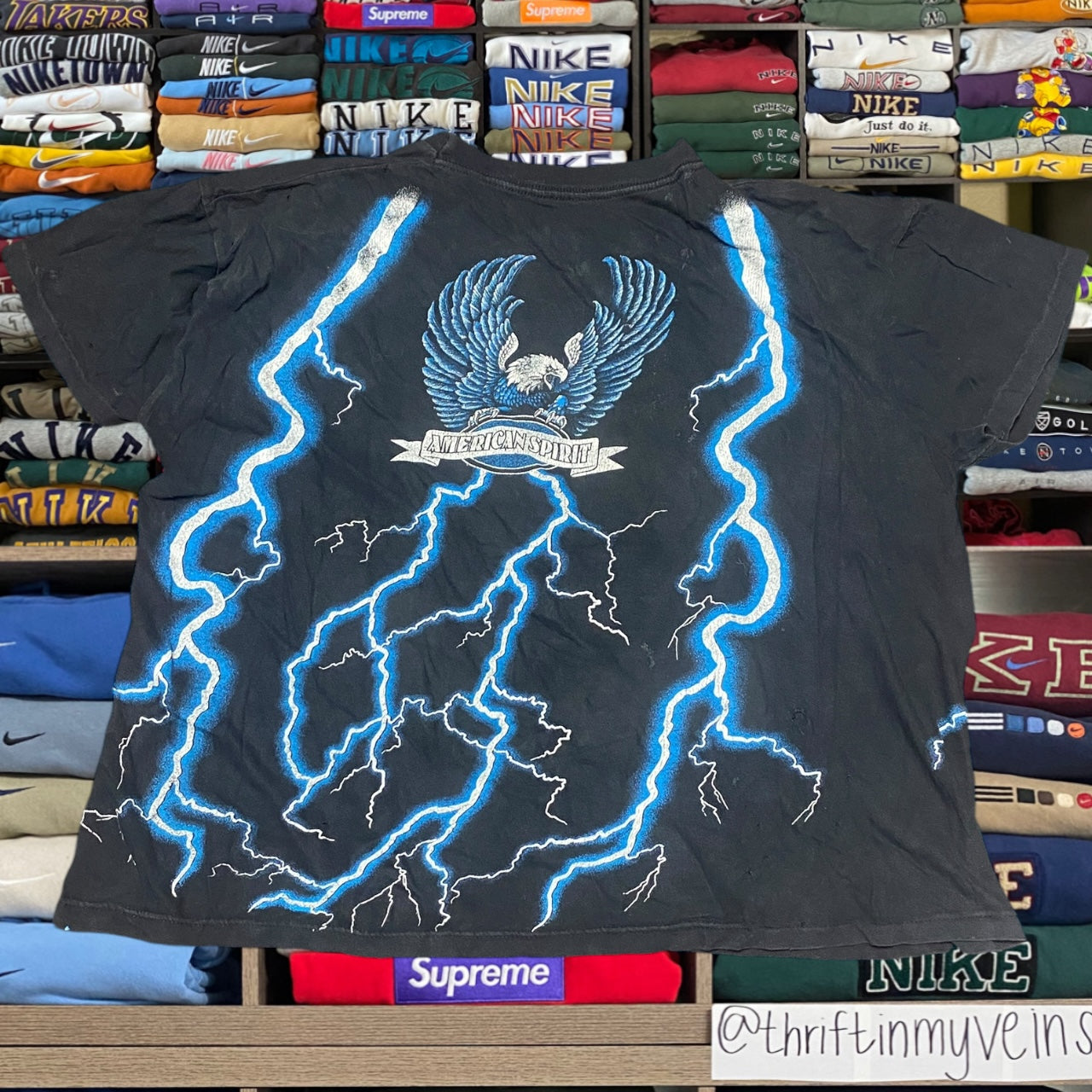 90s lightning biker shirt (large)