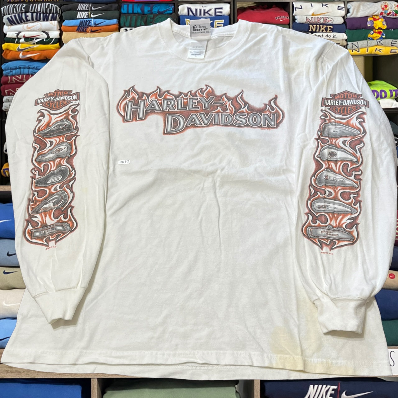 Vtg y2k Harley flame style motorcycle shirt
