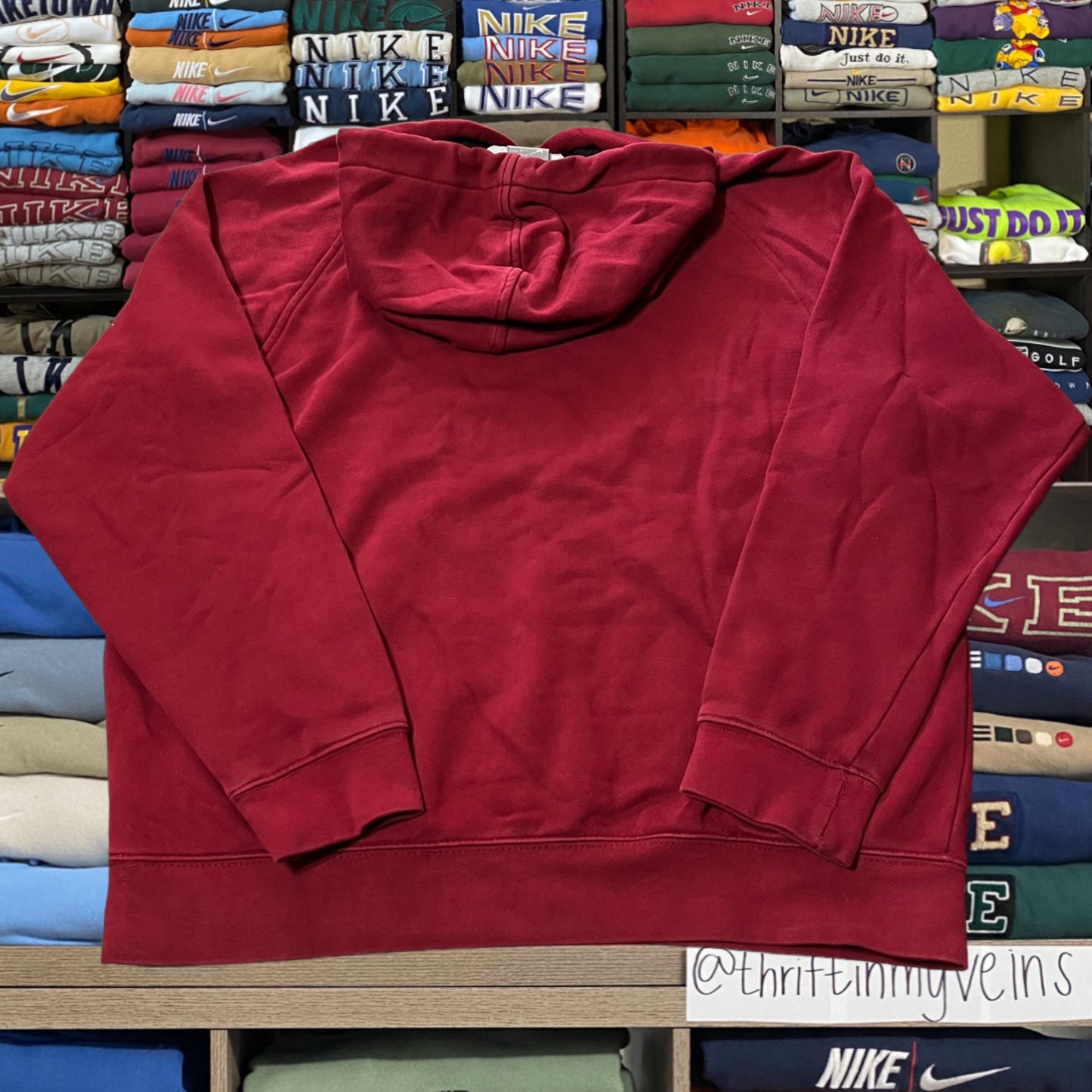 Y2K 2004 burgundy Nike hoodie